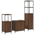 Conjunto de Muebles de Baño  de 3 Piezas en Madera Elaborada de Roble Marrón