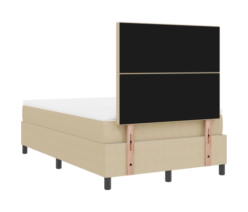 Cama con Base Tapizada con Colchón Verde Claro Gris 120x200 cm Tela de Terciopelo