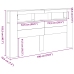 Cabezal de Almacenamiento  con Luces LED Roble Negro 180x18,5x103,5 cm