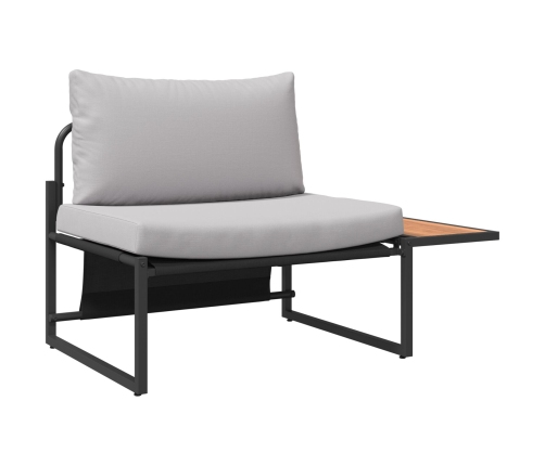 Conjunto de Comedor de Jardín de 2 Piezas Silla Individual con Cojines Gris Claro