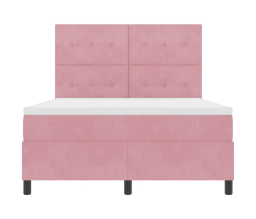 Cama con Somier y Colchón  Rosa 140x200 cm Aterciopelado