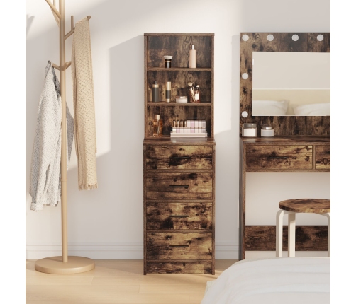 Highboard  de Roble Ahumado 40x41x135 cm de Madera Elaborada