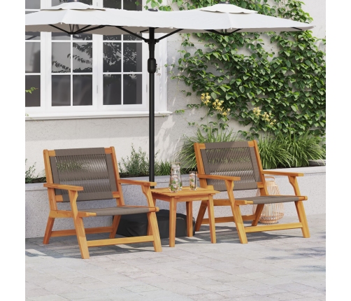 Sillas de Jardín  2 pcs Gris 67x77x73 cm Madera Maciza de Acacia