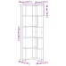 Estante Esquinero  de 5 Niveles en Roble Negro 50x50x179 cm de Madera