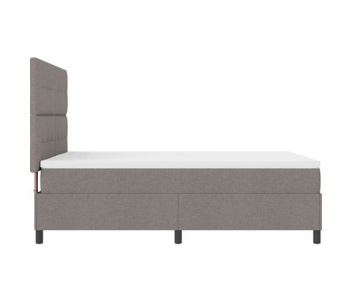 Cama con Base de Muelles y Colchón Taupe 140x200 cm Tela