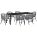 Conjunto de comedor de jardín de 7 piezas  Gris Ratán Sintético