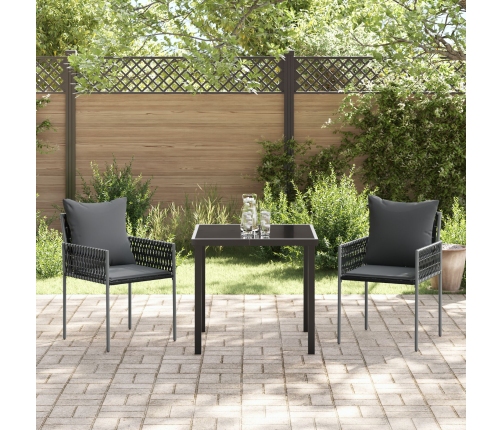 Conjunto de 2 Negro Ratán sintético 54x61x83 cm Duradero