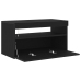 Mueble para TV  con luces LED en negro y roble, 75x35x40 cm, de madera