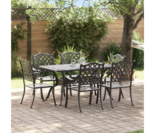 Set de 4 Negro Aluminio Fundido 6 Personas Asientos Múltiples