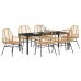 Set de Comedor de Jardín de 7 Piezas Marrón Poliratán