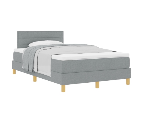 Cama con Somier  con Colchón Gris Claro 120x200 cm Tela