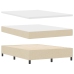 Cama Box Spring  con Colchón y Banco Crema 140x190 cm Tela