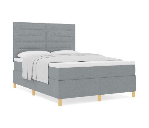 Cama con somier y colchón  Gris Claro 140x190 cm Tela