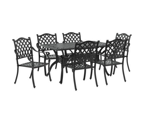 Set de 4 Negro Aluminio Fundido 6 Personas Asientos Múltiples