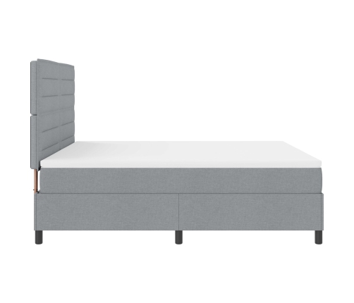 Cama con base de resortes  con colchón gris claro super king tela