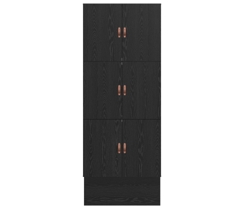 Cama con Almacenamiento  Roble Negro Madera Resistente
