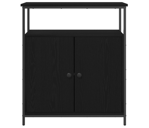Aparador Negro de Roble 70x30x80 cm de Madera Ingenierizada