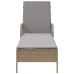 Tumbona Beige y gris claro Ratán PE 157 x 55 x 92 cm Plegable