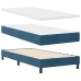 Cama Box Spring  con colchón y LED Azul Oscuro 90x200 cm de terciopelo