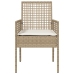 sillas de jardín  2 pcs con cojines beige de ratán