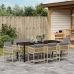 Conjunto de Comedor de Jardín  de 9 Piezas con Cojines Beige Ratán Poliéster