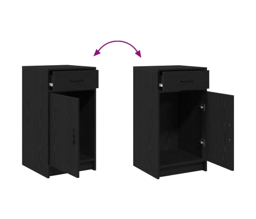 Set de Mesa de Tocador de 2 Piezas  con LED de Madera Elaborada Negra