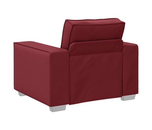 Sillón  Rojo Vino 59 cm de Cuero Sintético