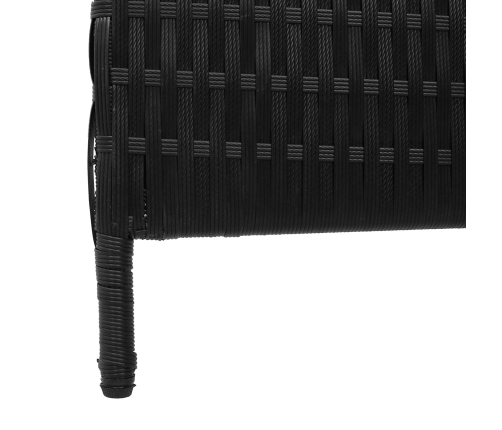 Divisor de ambientes  de 4 paneles plegable negro 195x180 cm de poli ratán