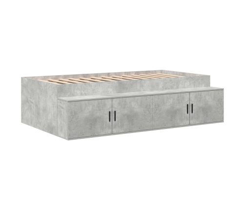 Cama con Almacenamiento  Gris Concreto Madera Compuesta 90 x 190 cm