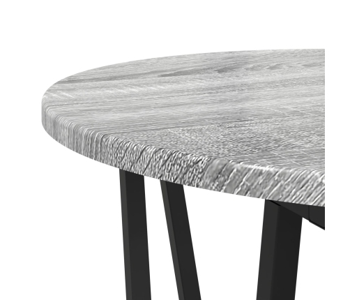 Mesa auxiliar  de 2 piezas en gris Sonoma, hecha de madera y metal