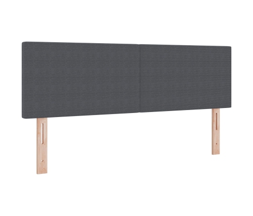 Cama con Somier de  con Colchón Gris Oscuro 160x200 cm Tela de Corduroy