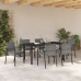 Conjunto de Comedor de Jardín de 7 Piezas Gris Poliratán