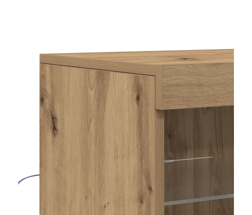 Sideboard con Luces LED de  de Roble Artesano 60,5x37x100 cm