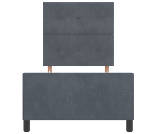Marco de Cama  Gris Oscuro 90x200 cm Terciopelo