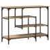 Mesa de Consola  Roble Artesanal 100x35x75 cm Madera Elaborada y Acero