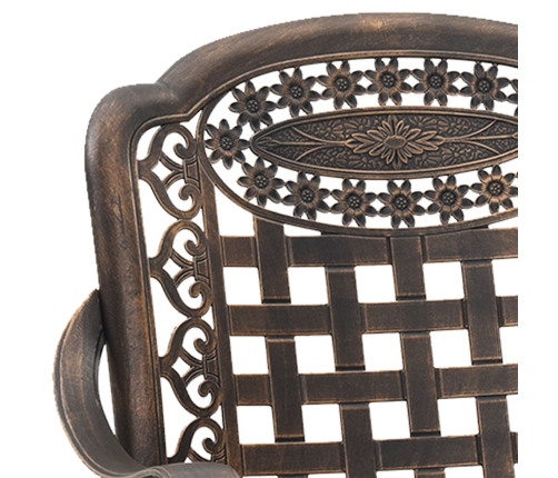 Conjunto de Bistro de Jardín de 3 Piezas  de Aluminio Fundido Bronce