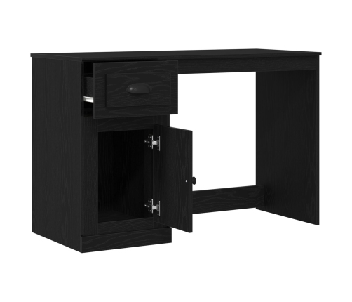 Escritorio  con almacenamiento roble negro 50x115x75 cm madera aglomerada