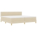 Cama con Base de Resortes con Colchón Crema 200x200 cm Tela
