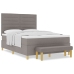 Cama con Somier  con Colchón y Banco Taupe 160x200 cm Tela