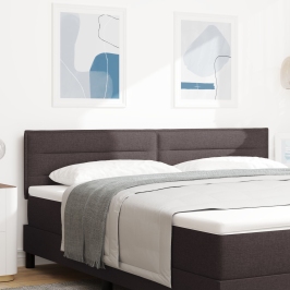 Cabezal de diseño Lines Marrón oscuro 180 cm Tela