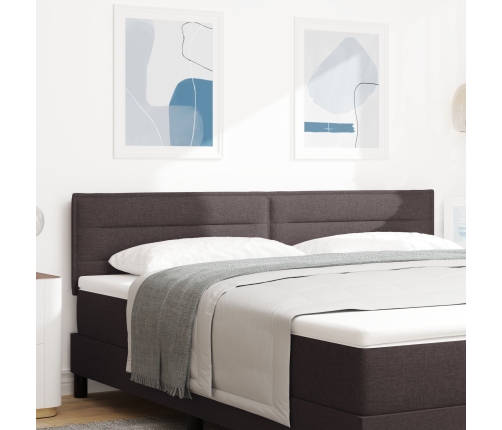 Cabezal de diseño Lines Marrón oscuro 180 cm Tela