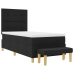 Cama con base de muelles y colchón  con banco Negro 90x200 cm Tela