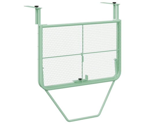 Mesa Colgante Plegable de Balcón - Verde Menta, 60x40 cm, Acero