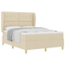 Cama con somier y colchón  Crema 140x190 cm Tela