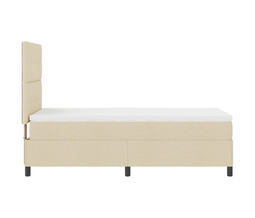 Cama con Somier  con Colchón Crema 100x200 cm Tela