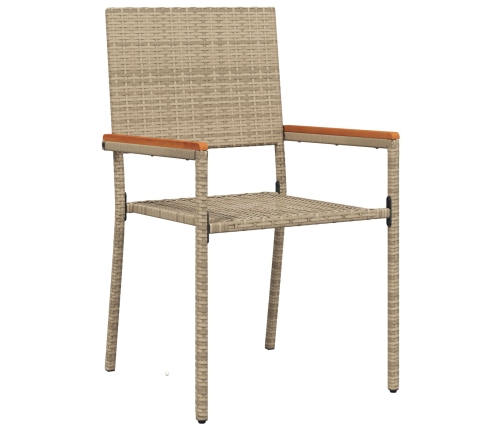 Conjunto de Comedor de Jardín de 5 Piezas de Poliratán Beige