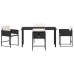 Set de Comedor de Jardín de 5 Piezas con Cojines de Rattan Poliéster Negro
