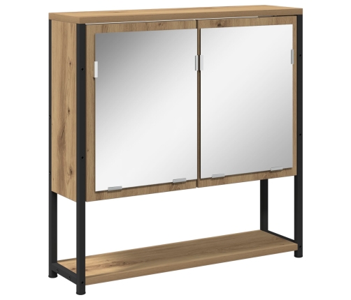 Armario Espejo de Baño  Roble Artesanal 60x16x60 cm Madera Elaborada