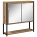 Armario Espejo de Baño  Roble Artesanal 60x16x60 cm Madera Elaborada