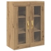 Armario de pared de  con puertas de vidrio roble artesanal 69,5x34x90 cm